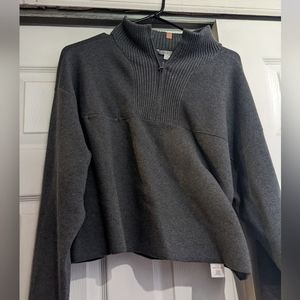 Lunya half zip crop sweater